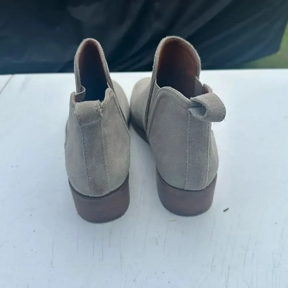 Women's Lucky Brand Suede Ankle Boots - Cream